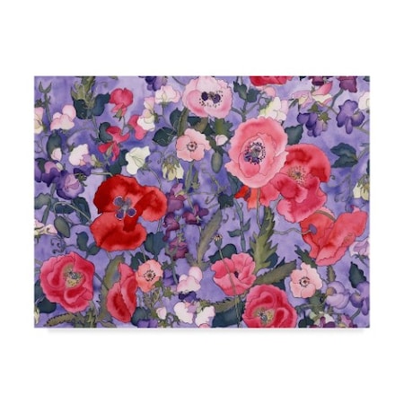 Carissa Luminess 'Poppies And Sweet Peas Light' Canvas Art,18x24